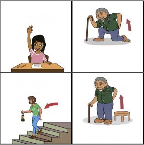 illustrations of people moving