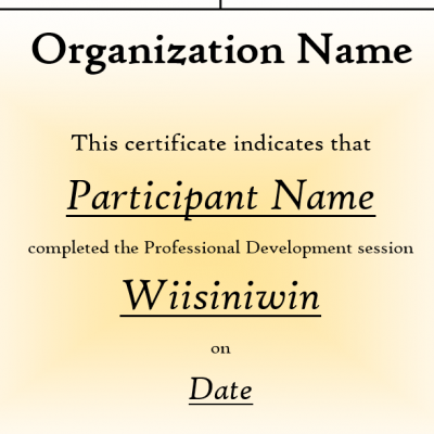 Image of a participation certificate